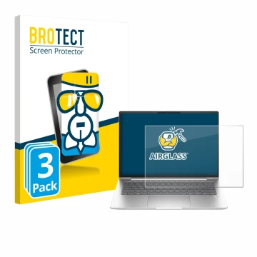 Parte frontale di una confezione del prodotto con il logo del marchio BROTECT. Accanto è raffigurato il dispositivo HP EliteBo