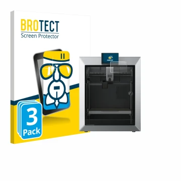 Parte frontale di una confezione del prodotto con il logo del marchio BROTECT. Accanto è raffigurato il dispositivo Qidi Tech 