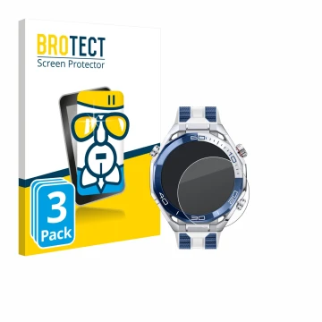 Parte frontale di una confezione del prodotto con il logo del marchio BROTECT. Accanto è raffigurato il dispositivo Huawei Wat