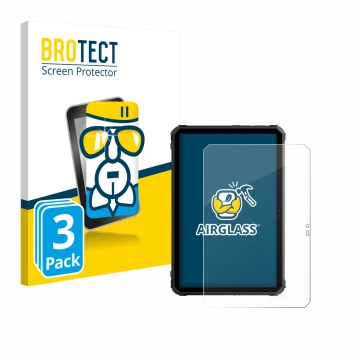 Parte frontale di una confezione del prodotto con il logo del marchio BROTECT. Accanto è raffigurato il dispositivo Blackview 