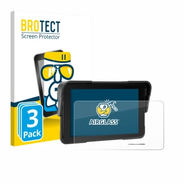 Parte frontale di una confezione del prodotto con il logo del marchio BROTECT. Accanto è raffigurato il dispositivo Sixwin P2 