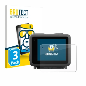 Parte frontale di una confezione del prodotto con il logo del marchio BROTECT. Accanto è raffigurato il dispositivo GoPro Lit 