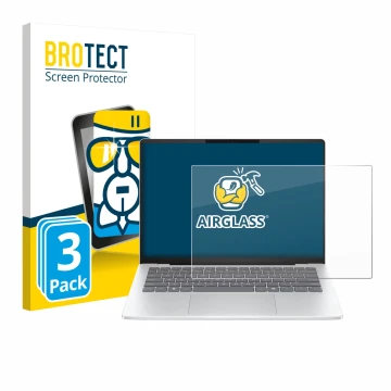 Parte frontale di una confezione del prodotto con il logo del marchio BROTECT. Accanto è raffigurato il dispositivo HP OmniBoo
