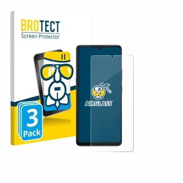 Parte frontale di una confezione del prodotto con il logo del marchio BROTECT. Accanto è raffigurato il dispositivo Cubot X100