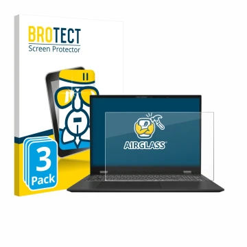 Parte frontale di una confezione del prodotto con il logo del marchio BROTECT. Accanto è raffigurato il dispositivo MSI Presti