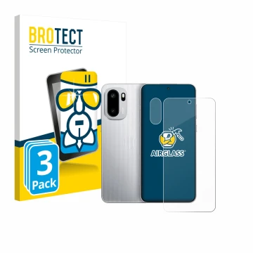 Parte frontale di una confezione del prodotto con il logo del marchio BROTECT. Accanto è raffigurato il dispositivo OnePlus Ac