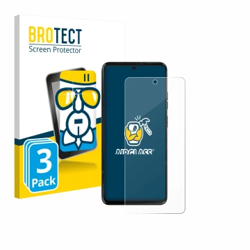 Parte frontale di una confezione del prodotto con il logo del marchio BROTECT. Accanto è raffigurato il dispositivo Motorola M