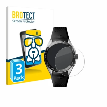 Parte frontale di una confezione del prodotto con il logo del marchio BROTECT. Accanto è raffigurato il dispositivo TAG Heuer 