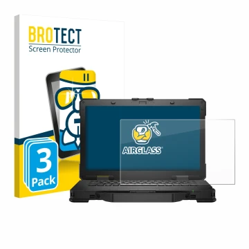 Parte frontale di una confezione del prodotto con il logo del marchio BROTECT. Accanto è raffigurato il dispositivo Dell Pro R