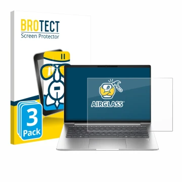 Parte frontale di una confezione del prodotto con il logo del marchio BROTECT. Accanto è raffigurato il dispositivo HP ProBook