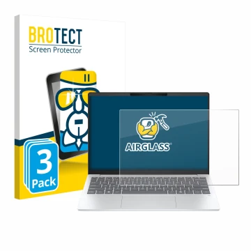 Parte frontale di una confezione del prodotto con il logo del marchio BROTECT. Accanto è raffigurato il dispositivo HP OmniBoo