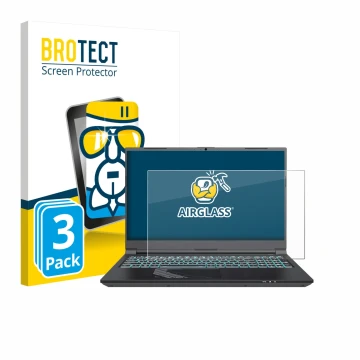 Parte frontale di una confezione del prodotto con il logo del marchio BROTECT. Accanto è raffigurato il dispositivo Gigabyte G