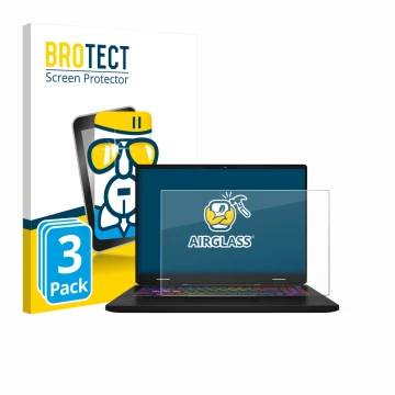 Parte frontale di una confezione del prodotto con il logo del marchio BROTECT. Accanto è raffigurato il dispositivo MSI Vector