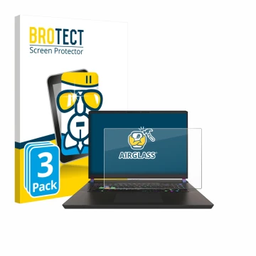 Parte frontale di una confezione del prodotto con il logo del marchio BROTECT. Accanto è raffigurato il dispositivo MSI Vector