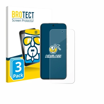 Parte frontale di una confezione del prodotto con il logo del marchio BROTECT. Accanto è raffigurato il dispositivo Xiaomi Poc