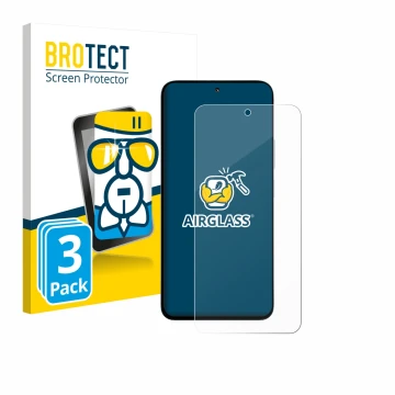Parte frontale di una confezione del prodotto con il logo del marchio BROTECT. Accanto è raffigurato il dispositivo Xiaomi Poc
