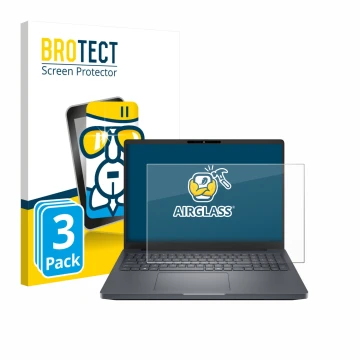 Parte frontale di una confezione del prodotto con il logo del marchio BROTECT. Accanto è raffigurato il dispositivo Dell Pro M