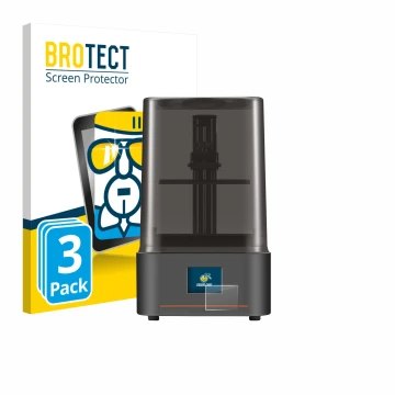 Parte frontale di una confezione del prodotto con il logo del marchio BROTECT. Accanto è raffigurato il dispositivo Anycubic P