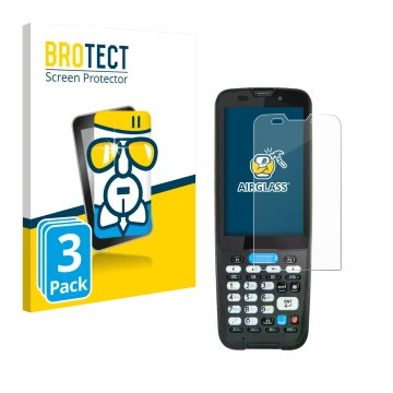 Parte frontale di una confezione del prodotto con il logo del marchio BROTECT. Accanto è raffigurato il dispositivo Unitech HT