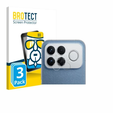 Parte frontale di una confezione del prodotto con il logo del marchio BROTECT. Accanto è raffigurato il dispositivo Xiaomi Poc