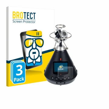 Parte frontale di una confezione del prodotto con il logo del marchio BROTECT. Accanto è raffigurato il dispositivo Zoom H3-VR