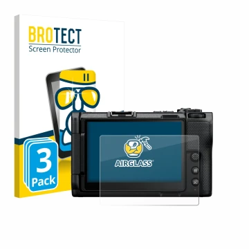 Parte frontale di una confezione del prodotto con il logo del marchio BROTECT. Accanto è raffigurato il dispositivo Nikon ZR 2