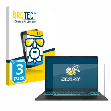 Parte frontale di una confezione del prodotto con il logo del marchio BROTECT. Accanto è raffigurato il dispositivo ASUS V16 V