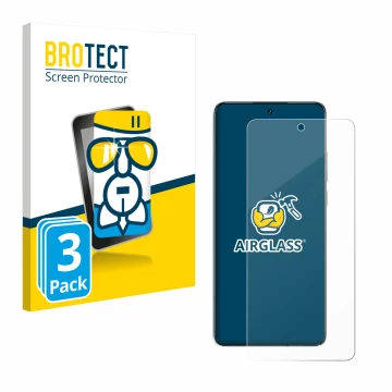 Parte frontale di una confezione del prodotto con il logo del marchio BROTECT. Accanto è raffigurato il dispositivo Oppo K13 c