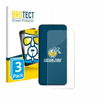 Parte frontale di una confezione del prodotto con il logo del marchio BROTECT. Accanto è raffigurato il dispositivo Oppo F31 P