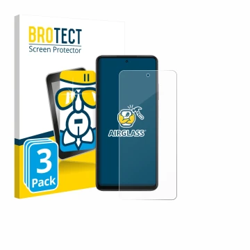 Parte frontale di una confezione del prodotto con il logo del marchio BROTECT. Accanto è raffigurato il dispositivo Oppo K13x 