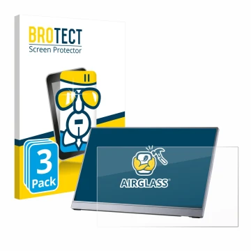 Parte frontale di una confezione del prodotto con il logo del marchio BROTECT. Accanto è raffigurato il dispositivo Arzopa Z3F