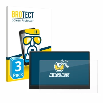 Parte frontale di una confezione del prodotto con il logo del marchio BROTECT. Accanto è raffigurato il dispositivo Azeyou PM1