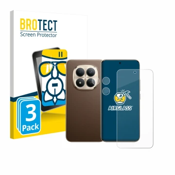 Parte frontale di una confezione del prodotto con il logo del marchio BROTECT. Accanto è raffigurato il dispositivo Xiaomi Red