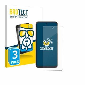 Parte frontale di una confezione del prodotto con il logo del marchio BROTECT. Accanto è raffigurato il dispositivo Cubot Note
