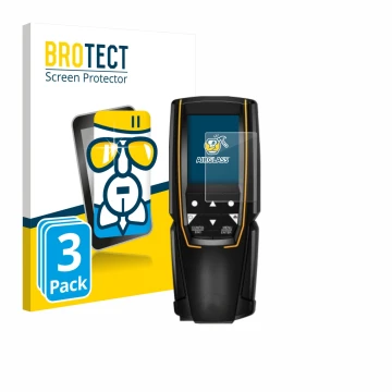 Parte frontale di una confezione del prodotto con il logo del marchio BROTECT. Accanto è raffigurato il dispositivo Testo 310 