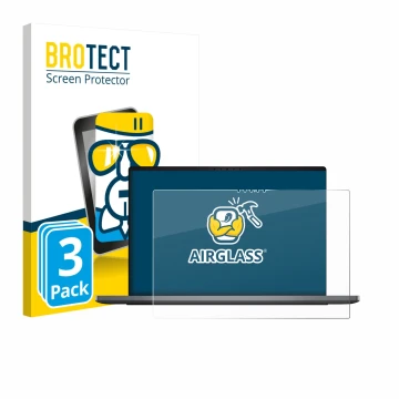 Parte frontale di una confezione del prodotto con il logo del marchio BROTECT. Accanto è raffigurato il dispositivo Dell XPS 1