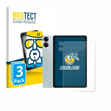 Parte frontale di una confezione del prodotto con il logo del marchio BROTECT. Accanto è raffigurato il dispositivo Xiaomi Red