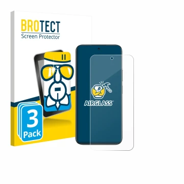 Parte frontale di una confezione del prodotto con il logo del marchio BROTECT. Accanto è raffigurato il dispositivo realme C85