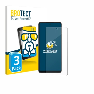 Parte frontale di una confezione del prodotto con il logo del marchio BROTECT. Accanto è raffigurato il dispositivo Oppo A5x 4