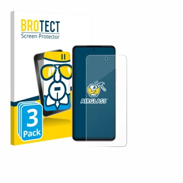 Parte frontale di una confezione del prodotto con il logo del marchio BROTECT. Accanto è raffigurato il dispositivo realme P4x