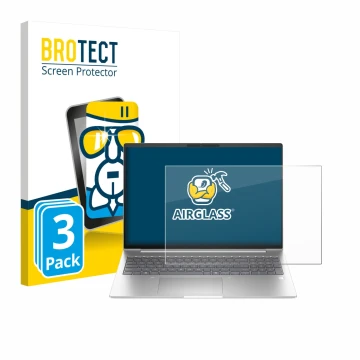 Parte frontale di una confezione del prodotto con il logo del marchio BROTECT. Accanto è raffigurato il dispositivo HP EliteBo