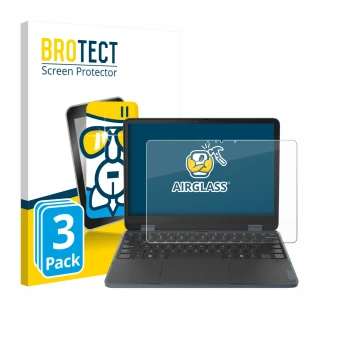 Parte frontale di una confezione del prodotto con il logo del marchio BROTECT. Accanto è raffigurato il dispositivo Lenovo 500