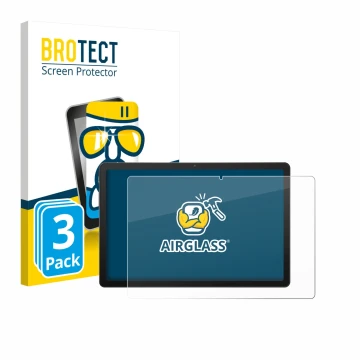 Parte frontale di una confezione del prodotto con il logo del marchio BROTECT. Accanto è raffigurato il dispositivo Sunmi CPad