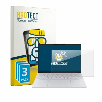 Parte frontale di una confezione del prodotto con il logo del marchio BROTECT. Accanto è raffigurato il dispositivo Lenovo Goo