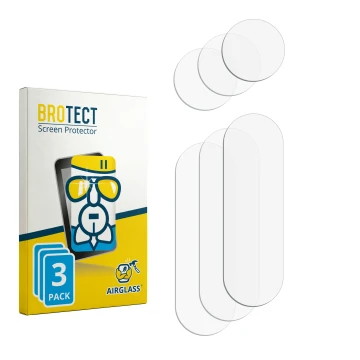 Parte frontale di una confezione del prodotto con il logo del marchio BROTECT. Accanto si trova la protezione per lo schermo c