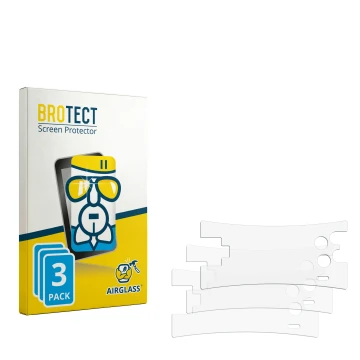 Parte frontale di una confezione del prodotto con il logo del marchio BROTECT. Accanto si trova la protezione per lo schermo c