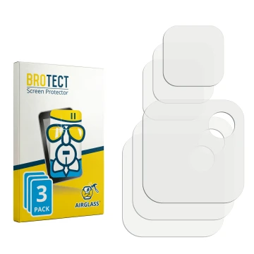 Parte frontale di una confezione del prodotto con il logo del marchio BROTECT. Accanto si trova la protezione per lo schermo c