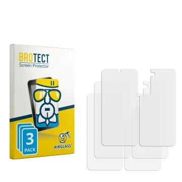 Parte frontale di una confezione del prodotto con il logo del marchio BROTECT. Accanto si trova la protezione per lo schermo c