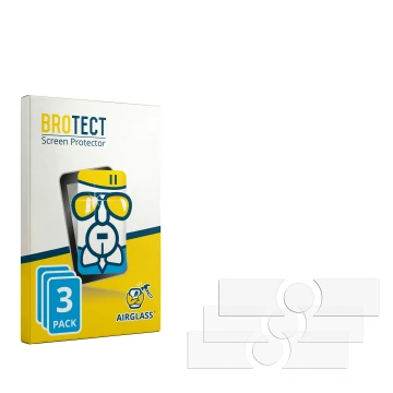 Parte frontale di una confezione del prodotto con il logo del marchio BROTECT. Accanto si trova la protezione per lo schermo c