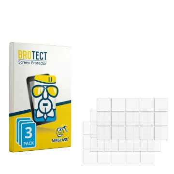 Parte frontale di una confezione del prodotto con il logo del marchio BROTECT. Accanto si trova la protezione per lo schermo c